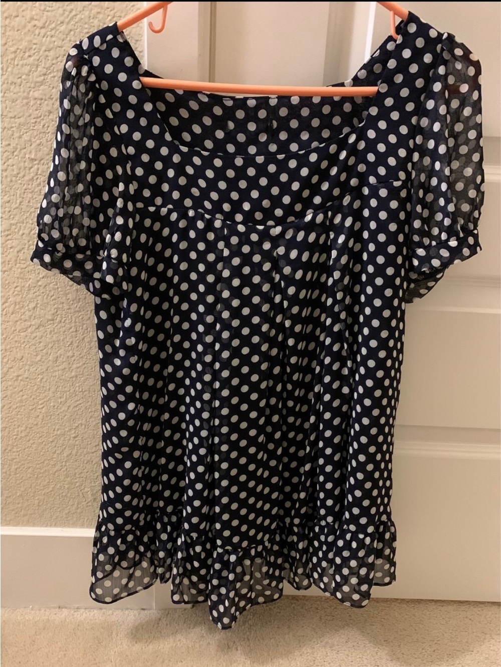 3 for $15! Polka Dot Blouse M